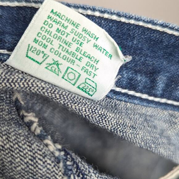 Vintage Gitano 70's High Waist Jeans White Contrast Stitching Straight Leg - Picture 8 of 9